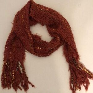 Rusty Orange Winter knitted scarf